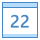 blue ui style calendar 22 icon