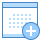 blue ui style calendar plus icon