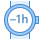 blue ui style minus 1 hour icon