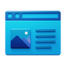 Blue browser window with website page icon