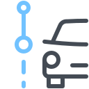 pastel color style car next stop icon