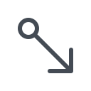 pastel color style drag down right arrow icon