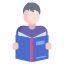 school boy reading icon