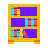 color glass style bookcase icon