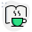 Academic book with a coffee cup isolated on a white background icon