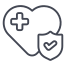 Círculo de design de esboço de seguro de saúde externo icon