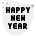 Happy new year text message for sharing icon