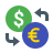 color style dollar euro exchange icon