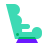 color glass style baby car seat icon