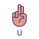Letter U in ASL icon