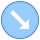 blue ui style circled down right icon