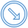 blue ui style circled down right 2 icon