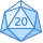 blue ui style icosahedron icon