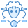 blue ui style sheep on bike icon