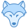 blue ui style wolf icon