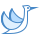 blue ui style cigüeña volando icon