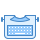 blue ui style typewriter without paper icon