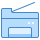 blue ui style copy machine icon