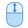 blue ui style mouse scrolling icon