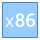 blue ui style x86 icon