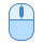 blue ui style computer mouse icon
