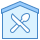 blue ui style restaurant building icon