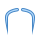 blue ui style fu manchu mustache icon