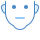 blue ui style face icon