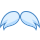 blue ui style moustache icon