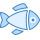 blue ui style ausgenommener fisch icon