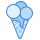 blue ui style ice cream cone icon