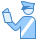 blue ui style customs officer icon
