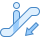 blue ui style escalator down icon