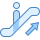 blue ui style rolltreppe nach oben icon