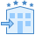 blue ui style hotel check in icon