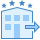 blue ui style hotel check out icon