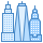 blue ui style new york icon