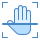 blue ui style palm scan icon