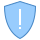 blue ui style 방패 경고 icon