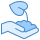 blue ui style einpflanzen per hand icon