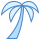 blue ui style 팜 트리 icon