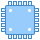 blue ui style processor icon
