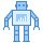 blue ui style retro robot icon