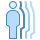 blue ui style bewegungsmelder icon