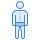 blue ui style swimmer back view icon