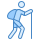blue ui style trekking icon