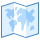 blue ui style world map icon