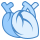 blue ui style 의료 심장 icon