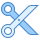 blue ui style 가위 icon