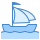 blue ui style sailing boat icon